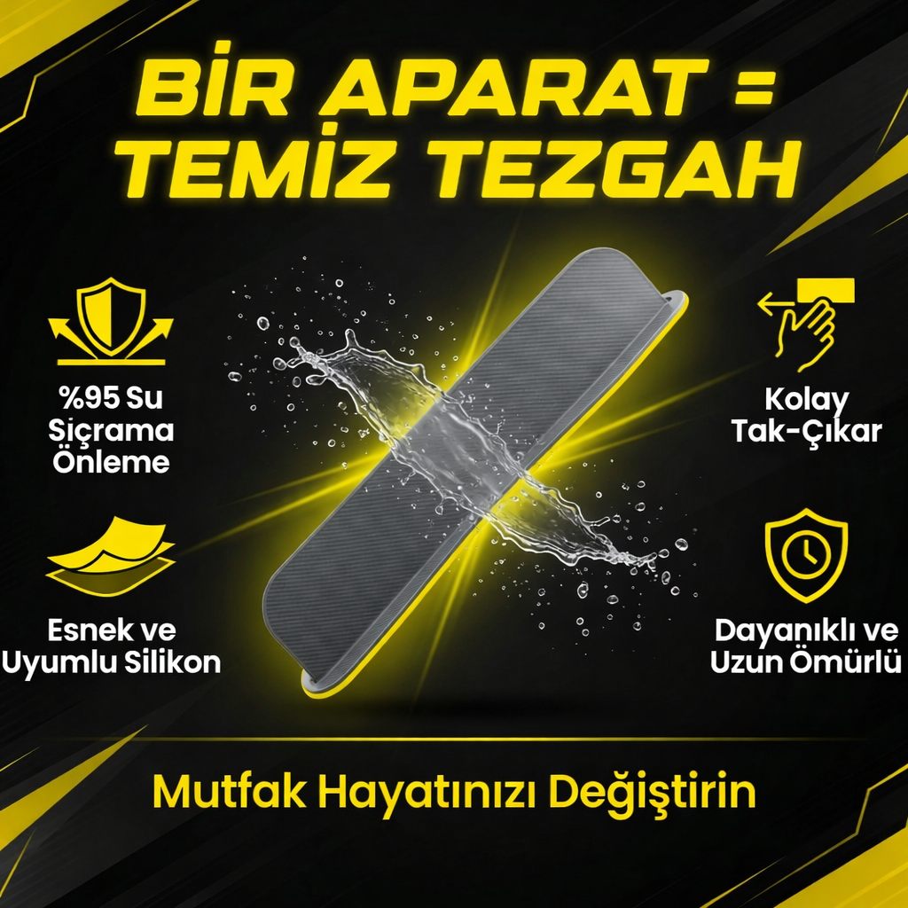HydroBlock Silikon lavabo sıçrama koruyucusu