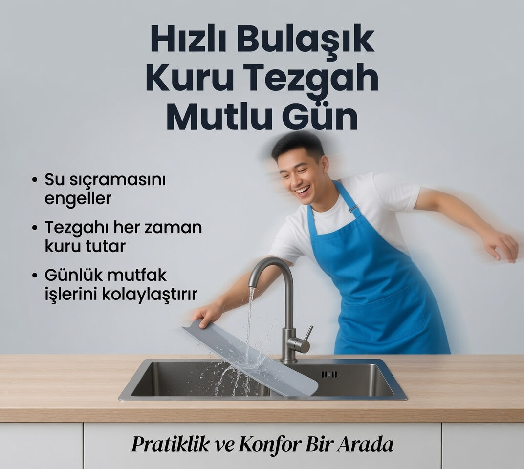 HydroBlock Silikon lavabo sıçrama koruyucusu